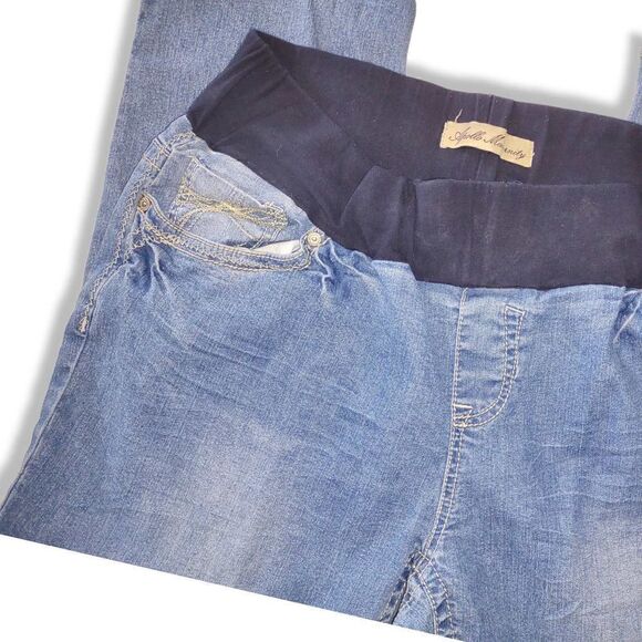 Apollo Maternity Blue Jeans Straight Legs Faded XL - Picture 4 of 5